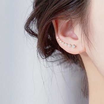 Zircon Curve Ear Climber
