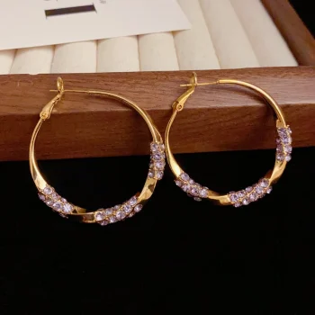 All-Match Purple Zircon Earrings