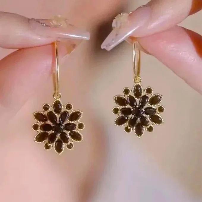 Double Layer Black Hollow Earrings
