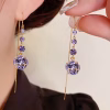 Lavender Crystal Bead Drop Earrings