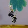 Double Layer Black Hollow Earrings