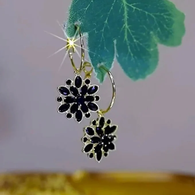 Double Layer Black Hollow Earrings