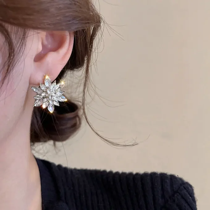 Snowflake Zircon Stud Earrings