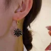 Double Layer Black Hollow Earrings