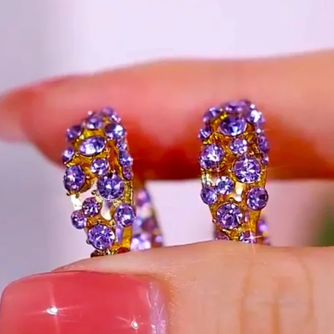 Light Purple Zircon Earrings